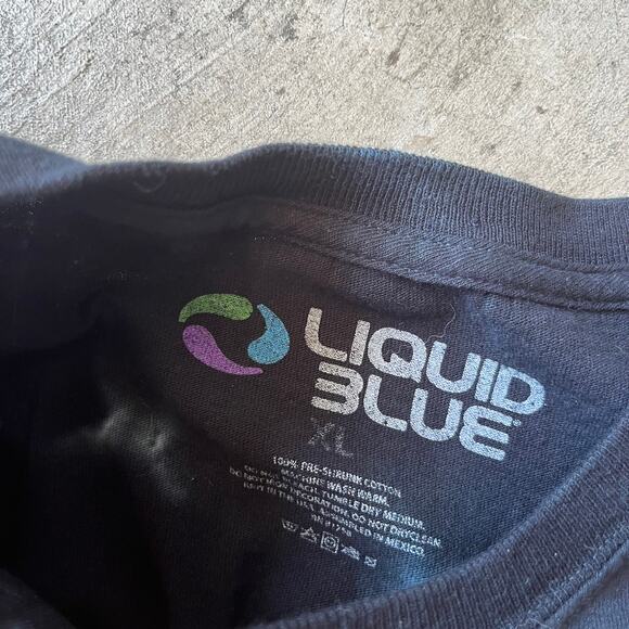 VINTAGE ACDC SKULLS TIE-DYE AOP SHIRT MENS XL RED FLAMES 00S - Picture 4 of 5